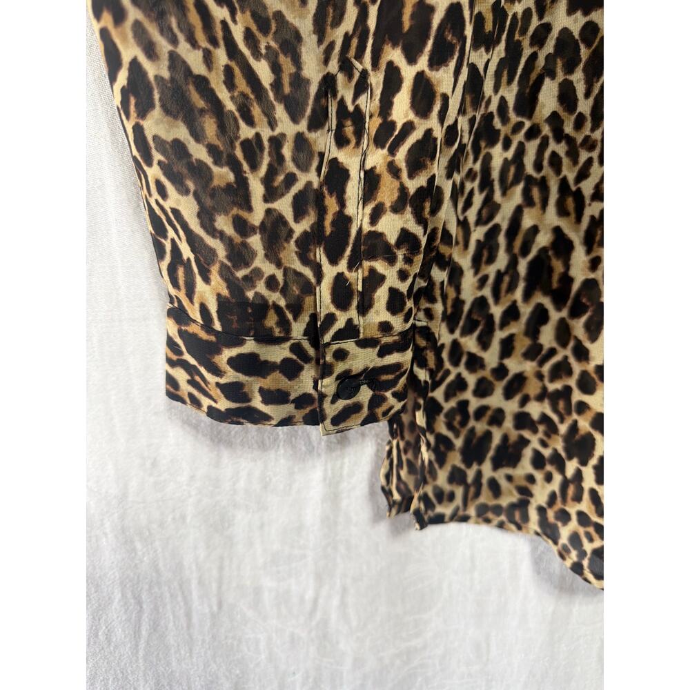 Lane Bryant Top 18 20 Sheer Animal Print Blouse Burgundy Knit Turtleneck LotOf 2 - Picture 4 of 16